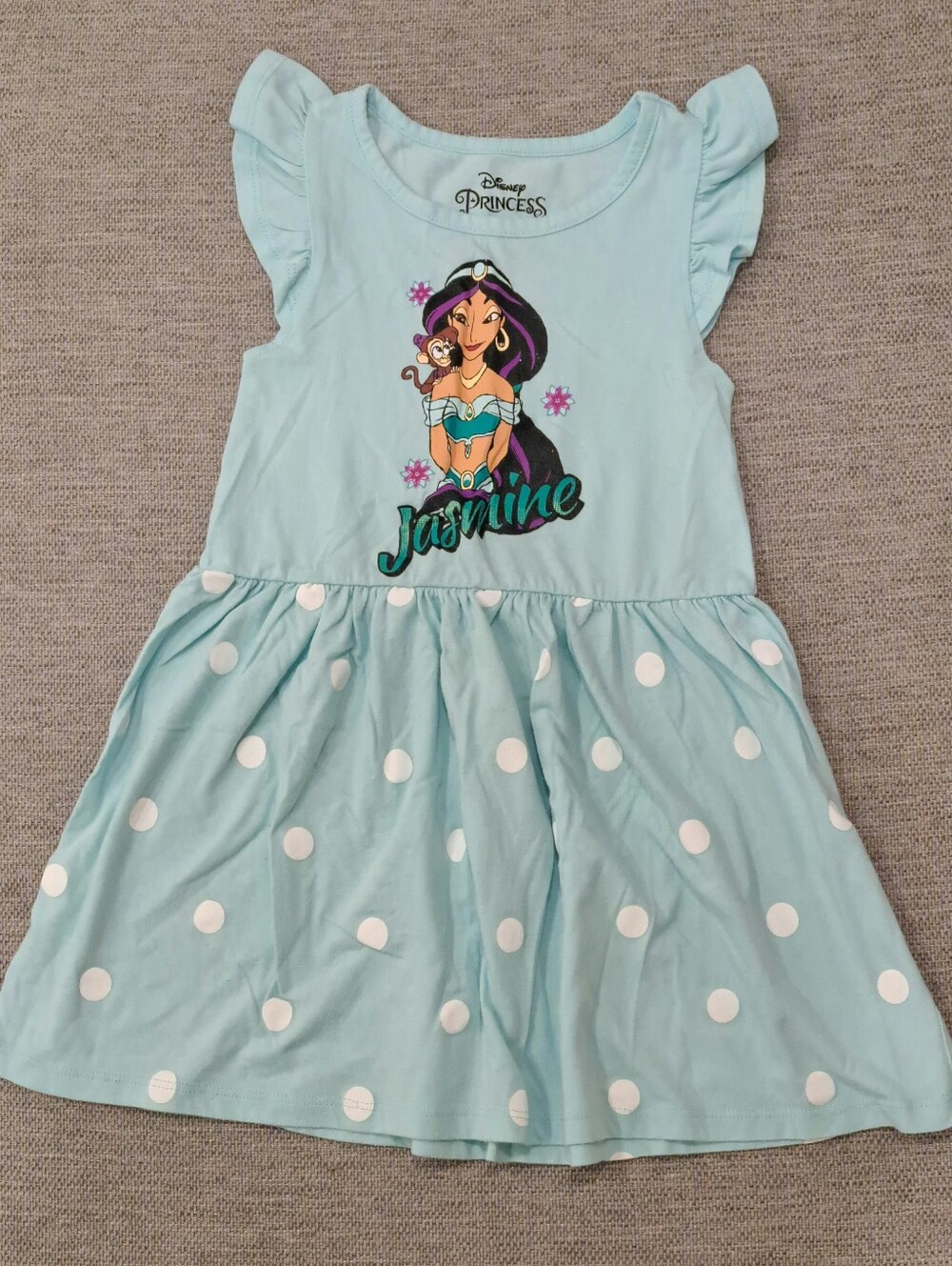 Disney Princess Jasmine Girl Blue Polkadot Dress Size 5